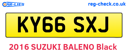 KY66SXJ are the vehicle registration plates.