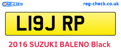 L19JRP are the vehicle registration plates.