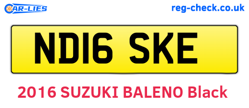 ND16SKE are the vehicle registration plates.