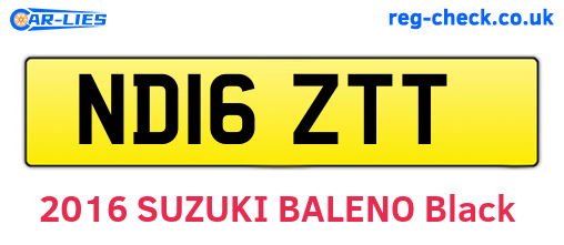 ND16ZTT are the vehicle registration plates.