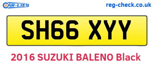 SH66XYY are the vehicle registration plates.