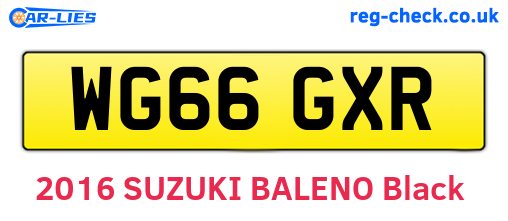 WG66GXR are the vehicle registration plates.
