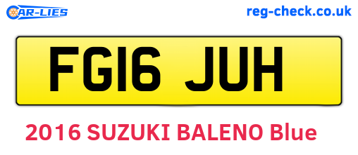 FG16JUH are the vehicle registration plates.