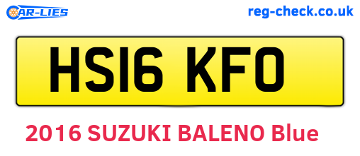 HS16KFO are the vehicle registration plates.