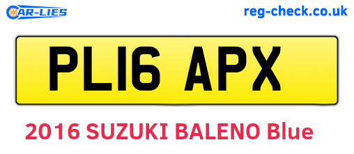 PL16APX are the vehicle registration plates.