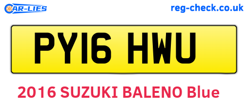 PY16HWU are the vehicle registration plates.