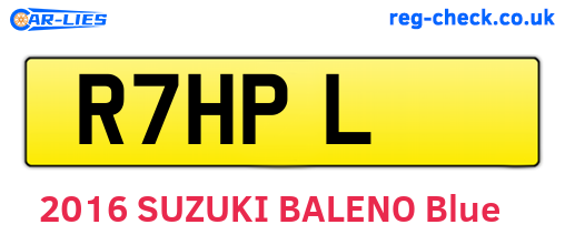 R7HPL are the vehicle registration plates.