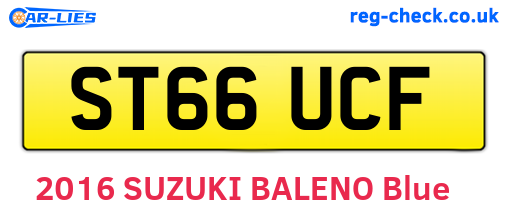 ST66UCF are the vehicle registration plates.