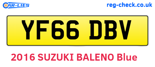 YF66DBV are the vehicle registration plates.