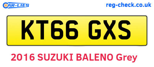 KT66GXS are the vehicle registration plates.
