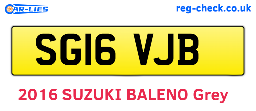 SG16VJB are the vehicle registration plates.