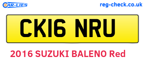 CK16NRU are the vehicle registration plates.