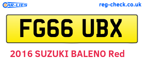 FG66UBX are the vehicle registration plates.