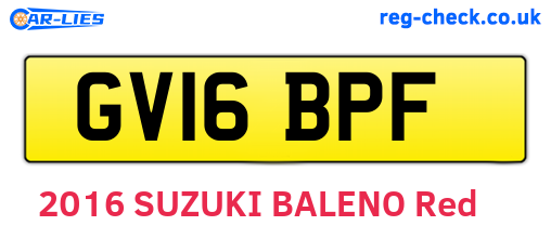 GV16BPF are the vehicle registration plates.