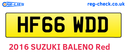 HF66WDD are the vehicle registration plates.