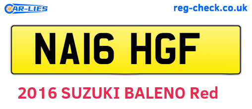 NA16HGF are the vehicle registration plates.