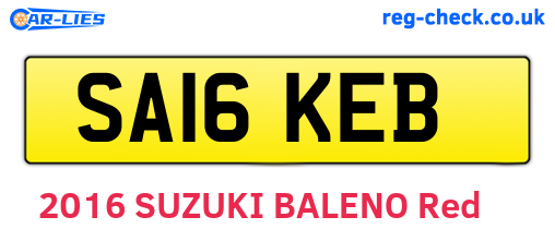 SA16KEB are the vehicle registration plates.