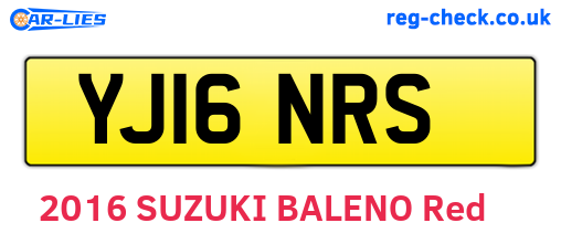 YJ16NRS are the vehicle registration plates.