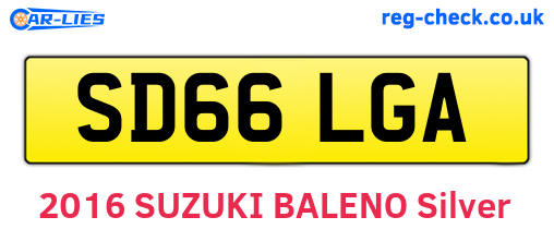 SD66LGA are the vehicle registration plates.