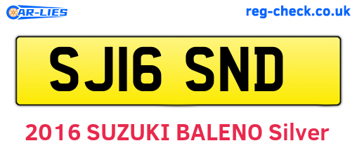 SJ16SND are the vehicle registration plates.