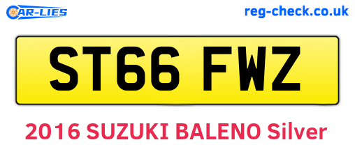 ST66FWZ are the vehicle registration plates.