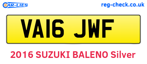 VA16JWF are the vehicle registration plates.