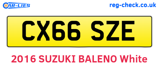 CX66SZE are the vehicle registration plates.