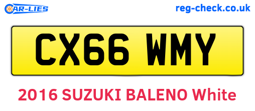 CX66WMY are the vehicle registration plates.