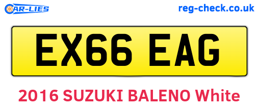 EX66EAG are the vehicle registration plates.