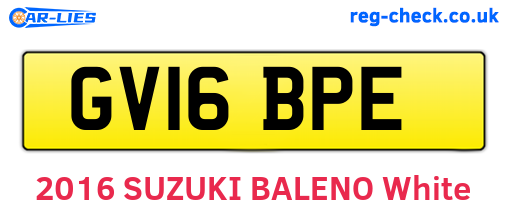 GV16BPE are the vehicle registration plates.