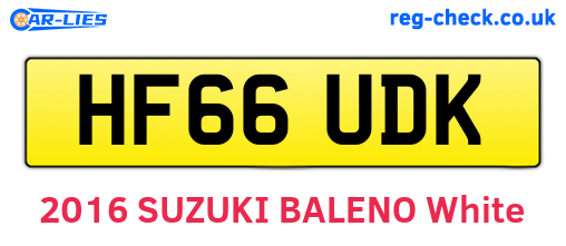 HF66UDK are the vehicle registration plates.