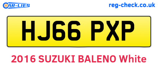 HJ66PXP are the vehicle registration plates.