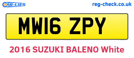 MW16ZPY are the vehicle registration plates.