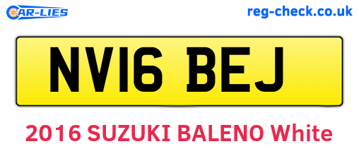 NV16BEJ are the vehicle registration plates.