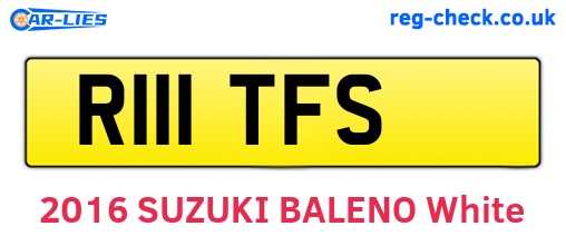 R111TFS are the vehicle registration plates.
