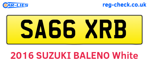 SA66XRB are the vehicle registration plates.