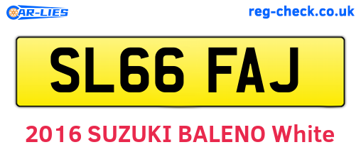 SL66FAJ are the vehicle registration plates.