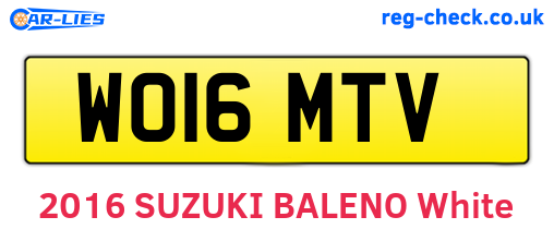 WO16MTV are the vehicle registration plates.