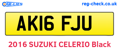 AK16FJU are the vehicle registration plates.