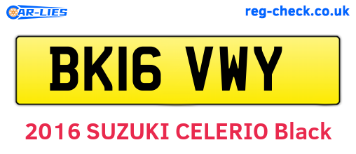 BK16VWY are the vehicle registration plates.