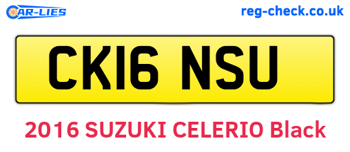 CK16NSU are the vehicle registration plates.