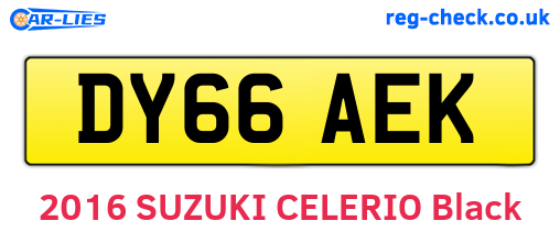 DY66AEK are the vehicle registration plates.