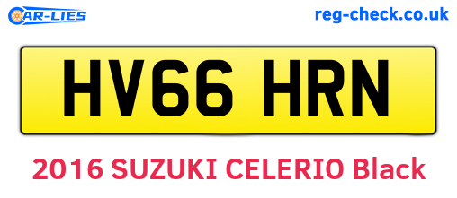 HV66HRN are the vehicle registration plates.