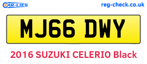 MJ66DWY are the vehicle registration plates.