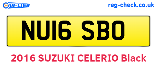 NU16SBO are the vehicle registration plates.