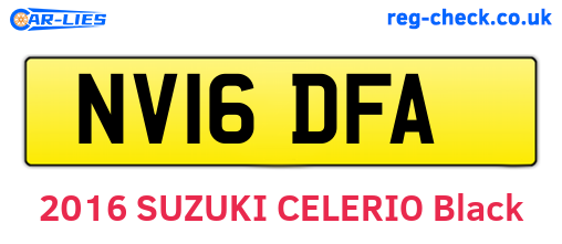 NV16DFA are the vehicle registration plates.
