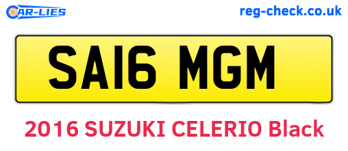 SA16MGM are the vehicle registration plates.