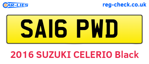 SA16PWD are the vehicle registration plates.