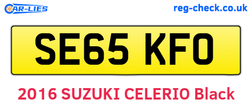 SE65KFO are the vehicle registration plates.