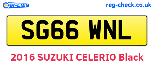 SG66WNL are the vehicle registration plates.
